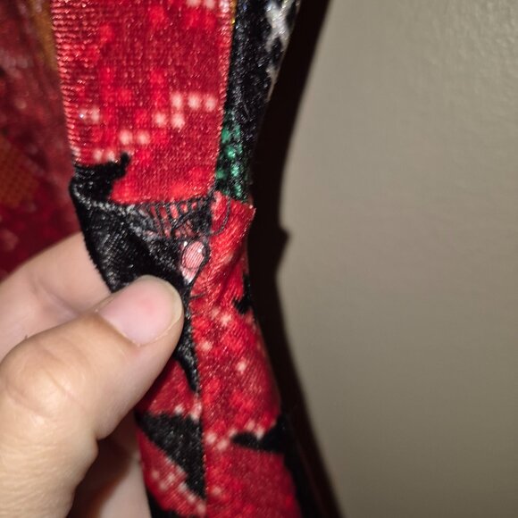 Xhilaration Velvety Black Poinsettia Dress Size Medium - Picture 7 of 7